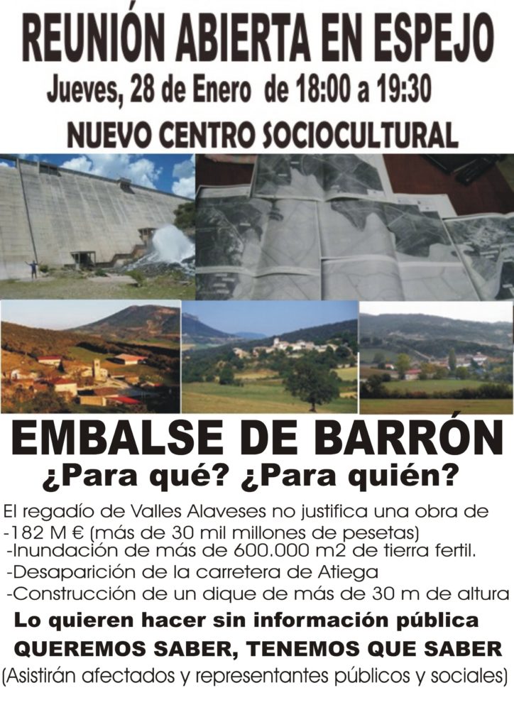 Oposición frontal de los vecinos de Valdegobía al embalse de Barrón