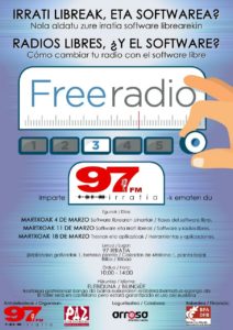 “Freeradio. RADIOS LIBRES, ¿Y EL SOFTWARE?”:talleres organizados por 97 irratia
