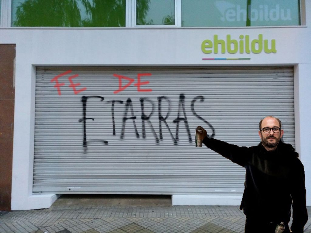 La verdad tras la pintada de «Etarras» en la sede de EHBildu… y en la de Podemos