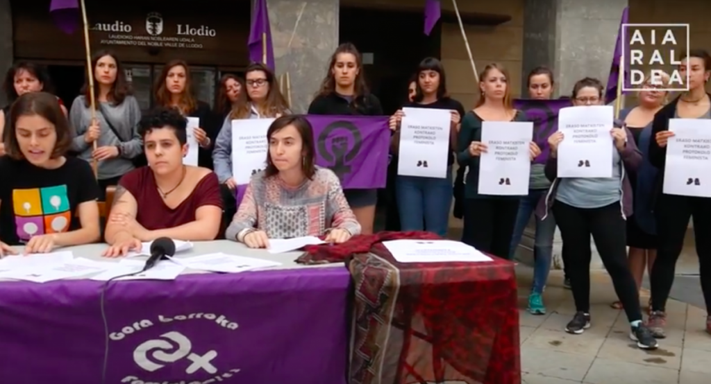 Eraso matxisten aurkako protokoloa plazaratu du Bagara Nor talde feministak