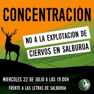 Convocan una concentración en contra de la explotación de ciervos en Salburua