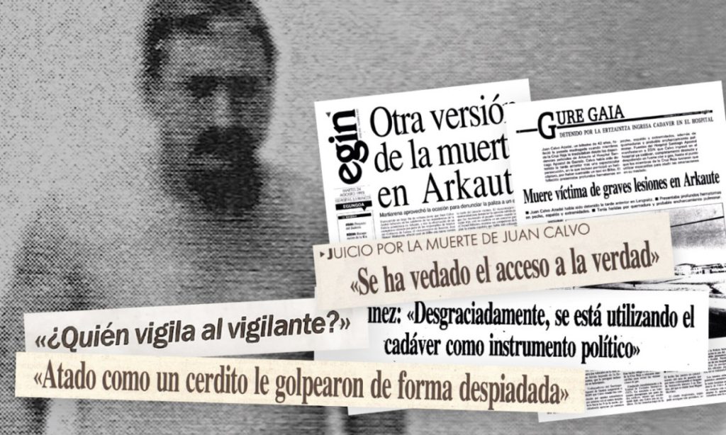 ARGIA publica nueva información sobre la muerte de Juan Calvo en manos de la Ertzaintza, cuando se cumplen 30 años de los hechos